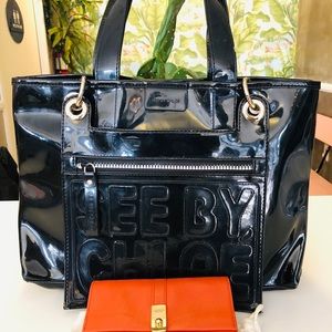 See by Chloe tote bag and long wallet.